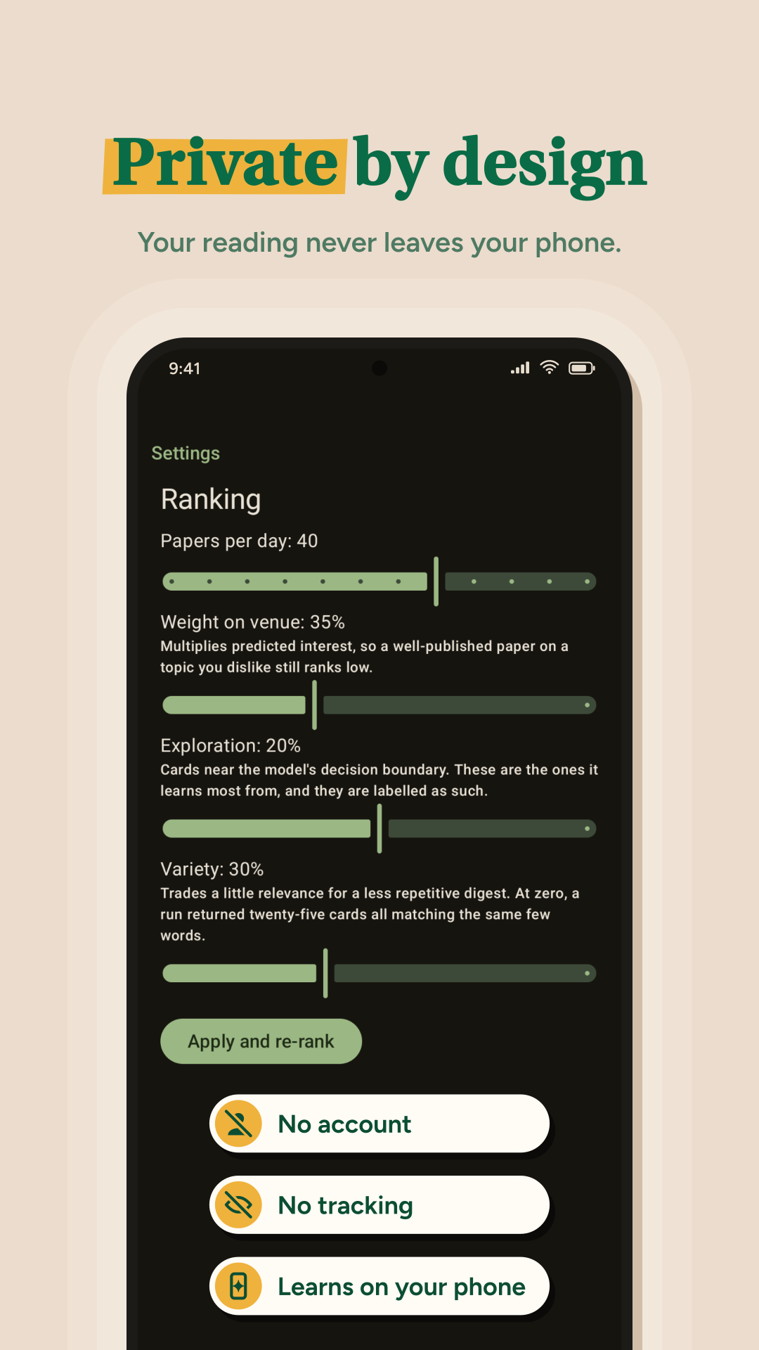 Screenshot of Aftergleam - academic papers