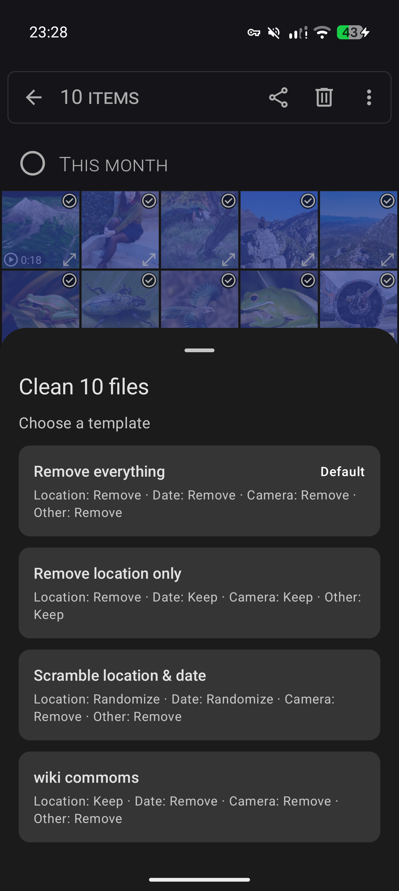 Screenshot of EXIF Remove