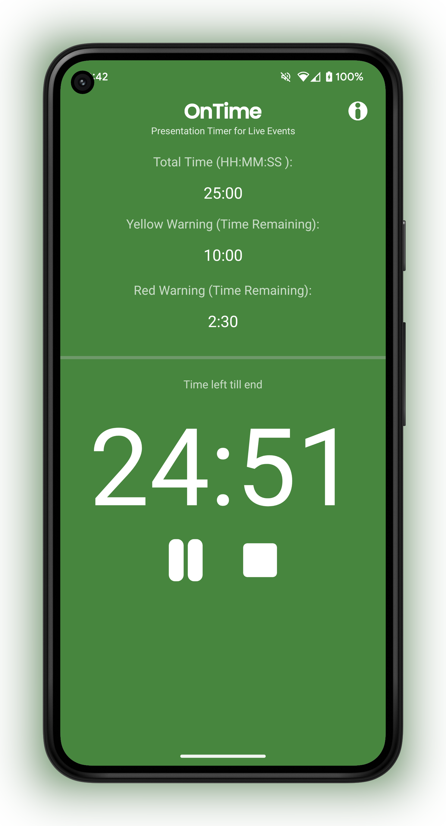 Screenshot of OnTime