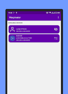 Screenshot of Warpinator for Android (unofficial)