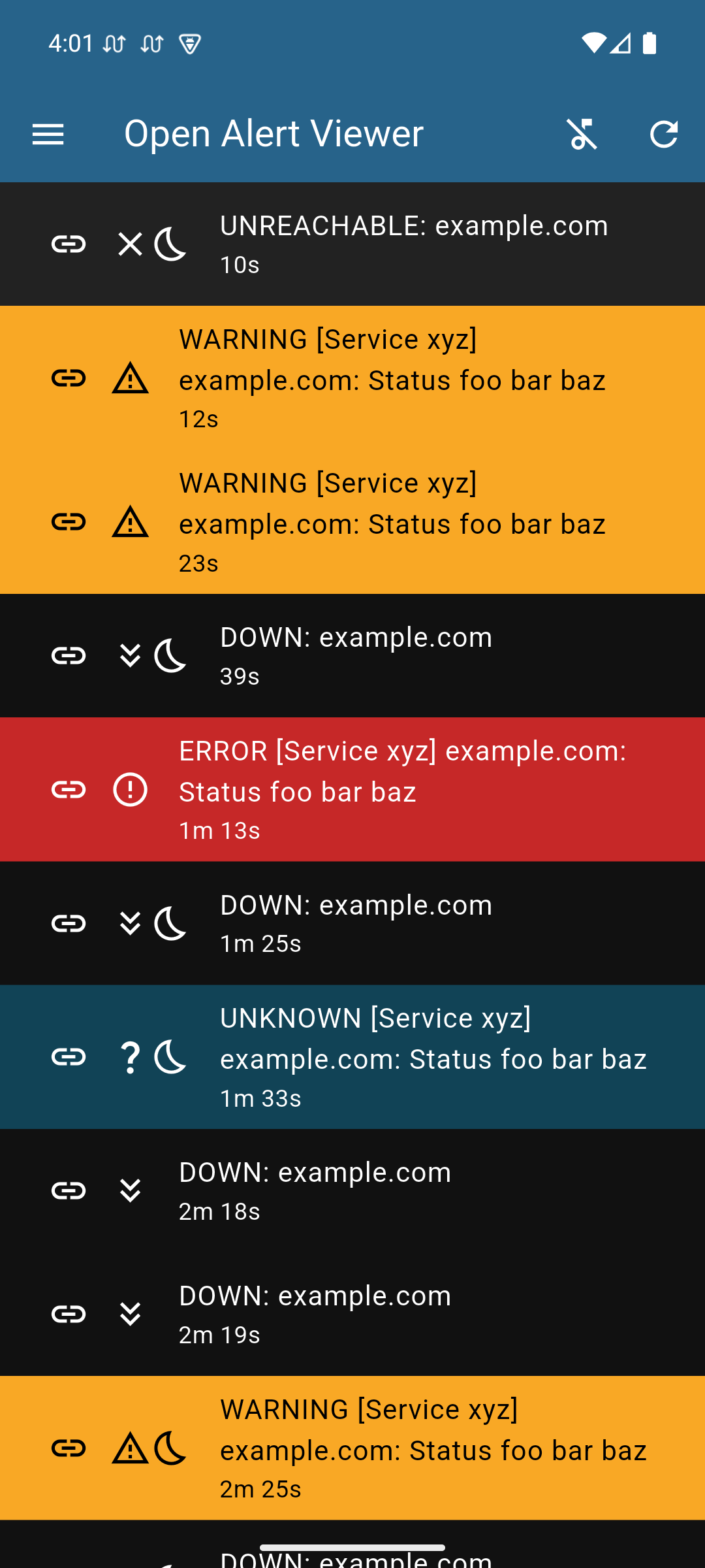 Screenshot of Open Alert Viewer