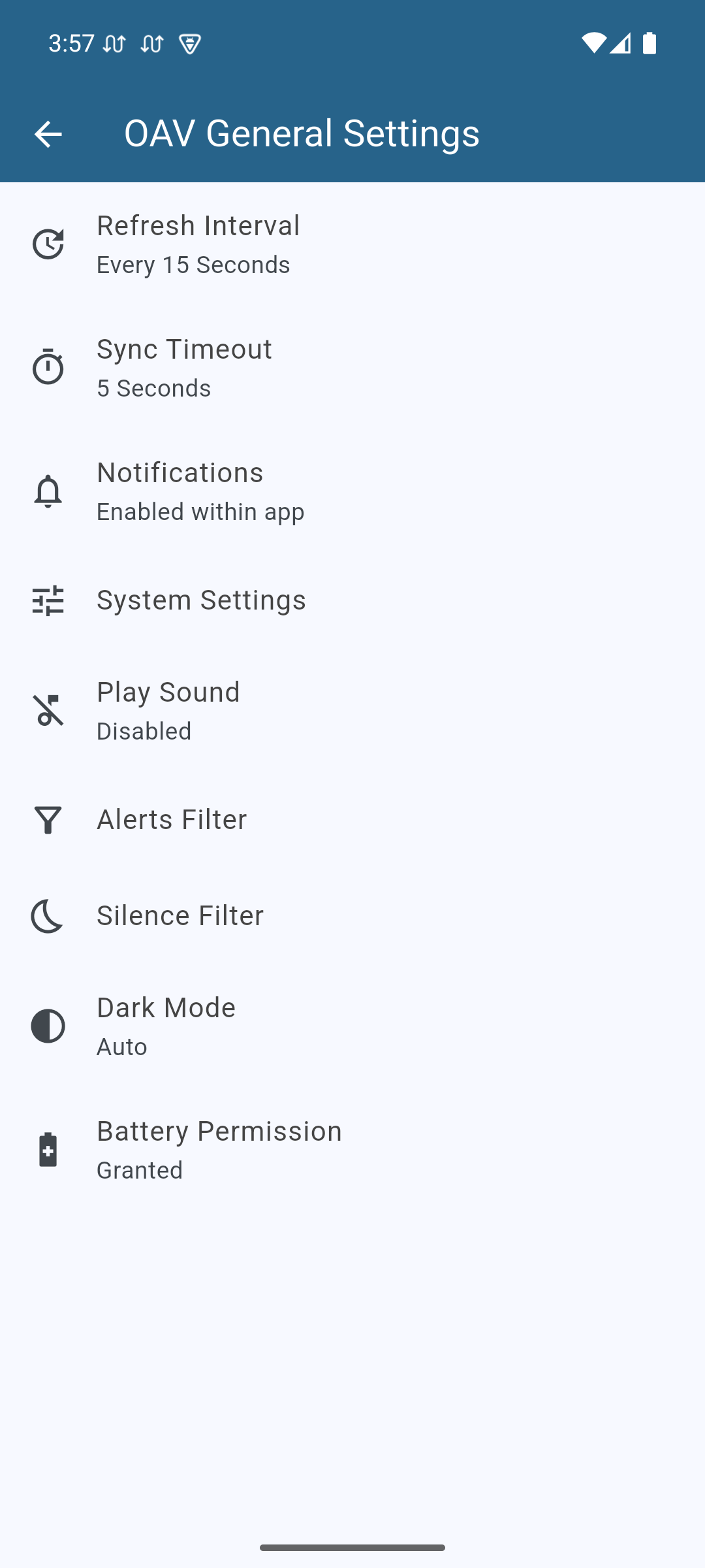 Screenshot of Open Alert Viewer
