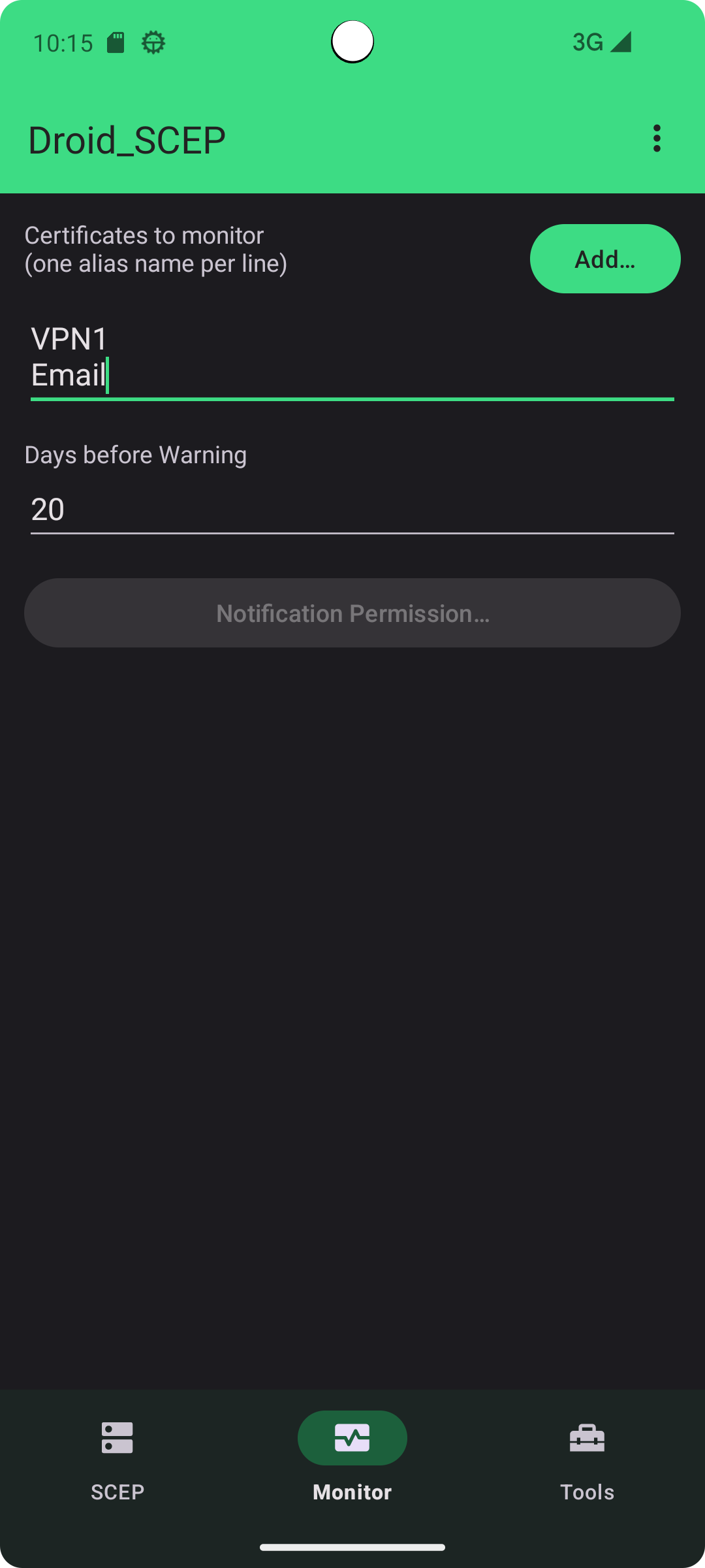 Screenshot of Droid_SCEP