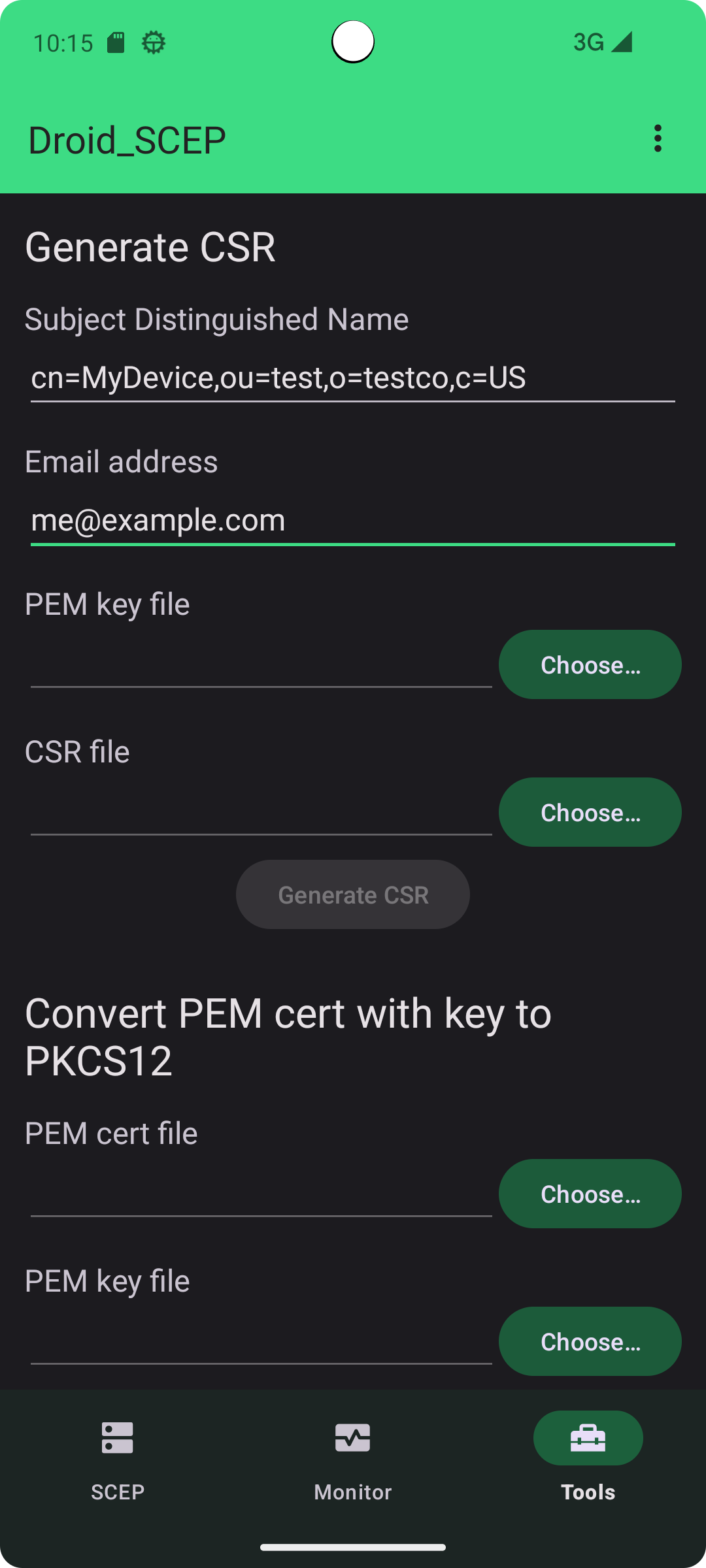 Screenshot of Droid_SCEP