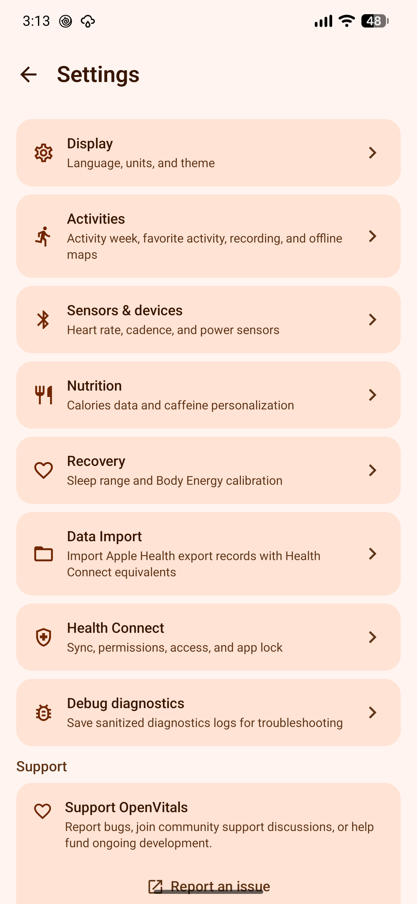 Screenshot of OpenVitals