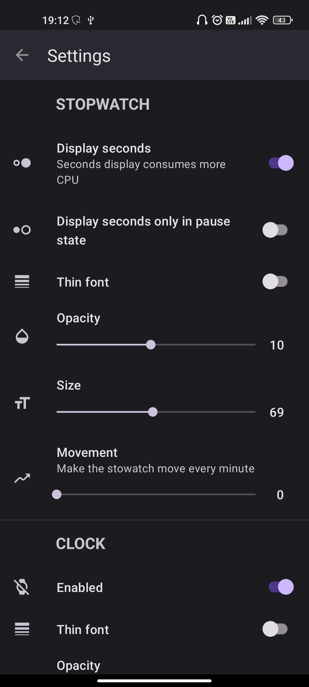 Screenshot of Tranquil Stopwatch