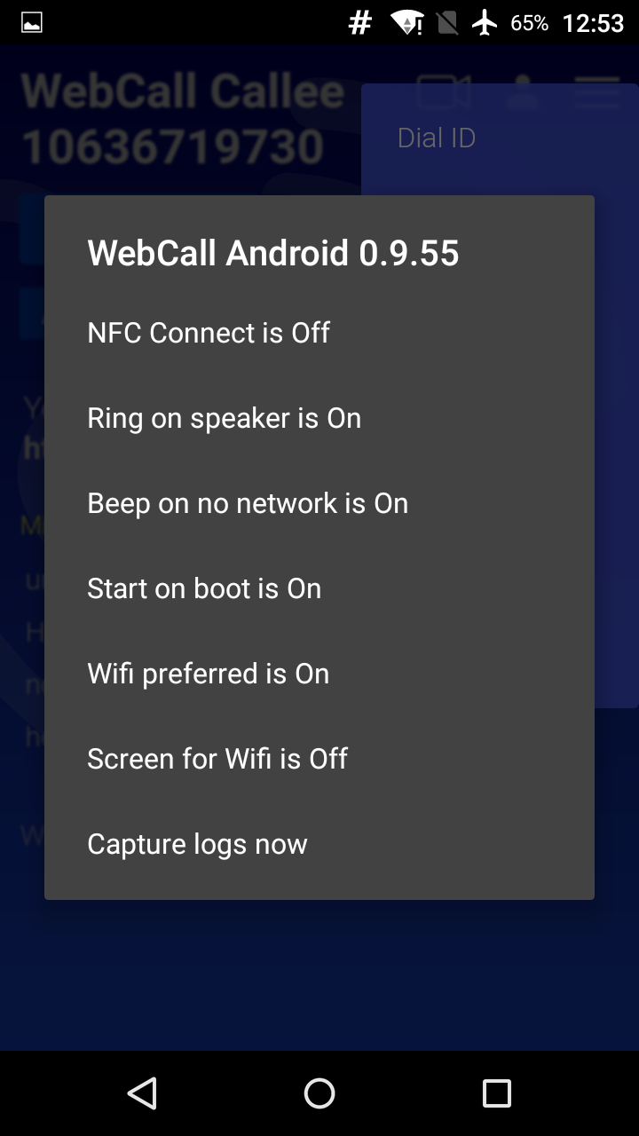 Screenshot of WebCall
