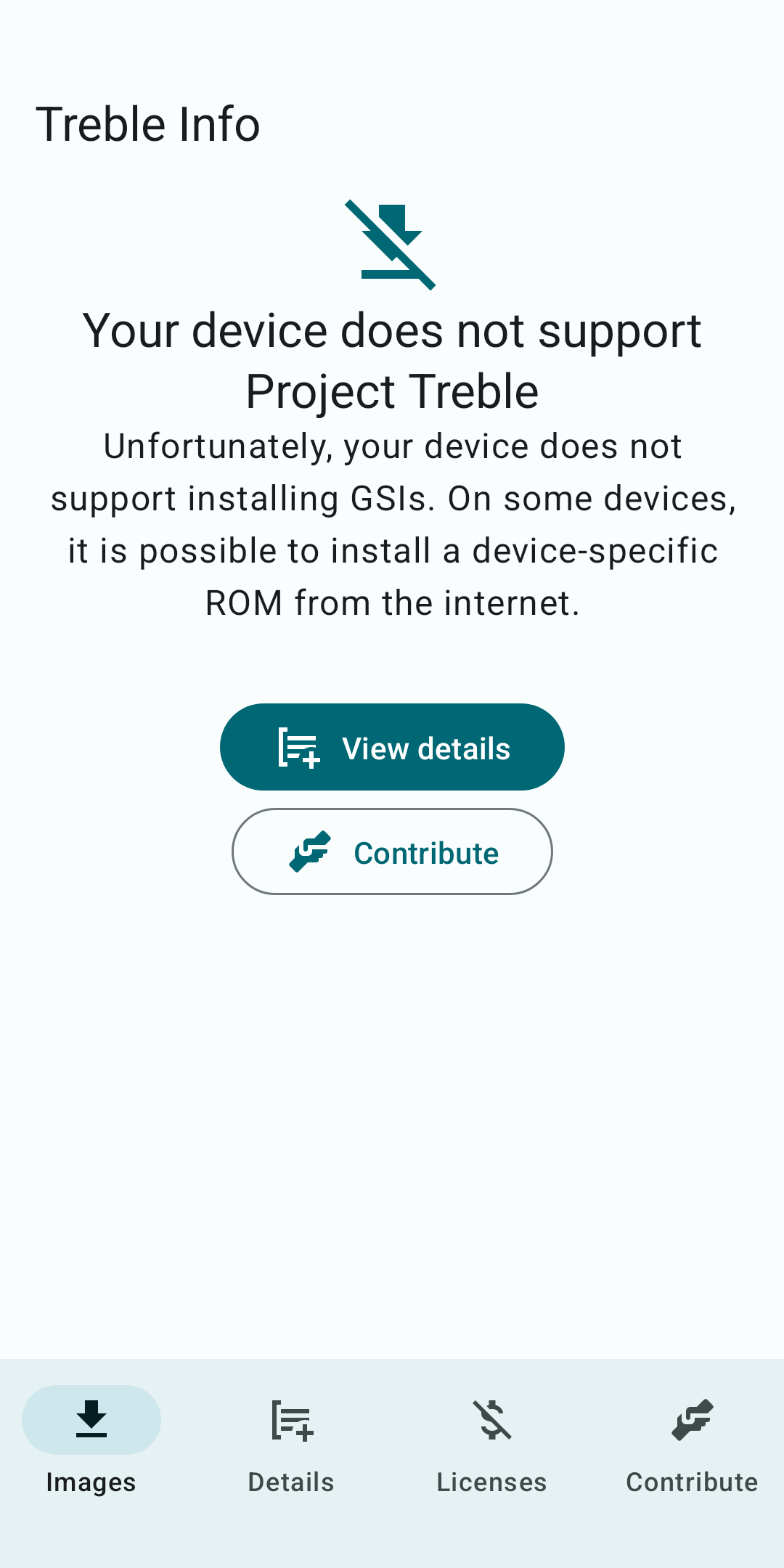 Screenshot of Treble Info