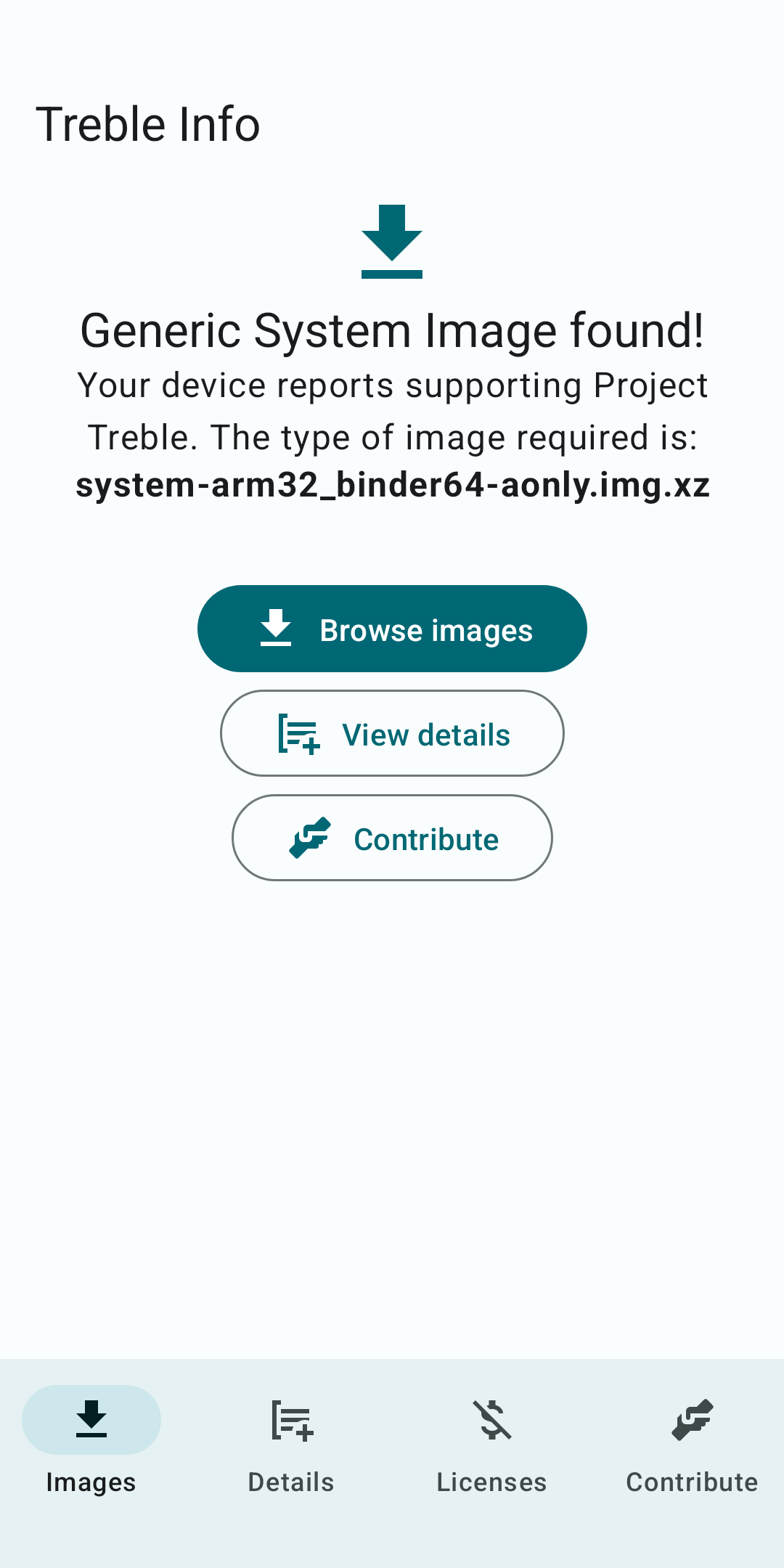 Screenshot of Treble Info