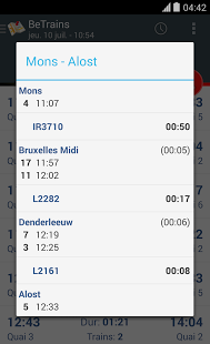Screenshot of BeTrains NMBS/SNCB belgium