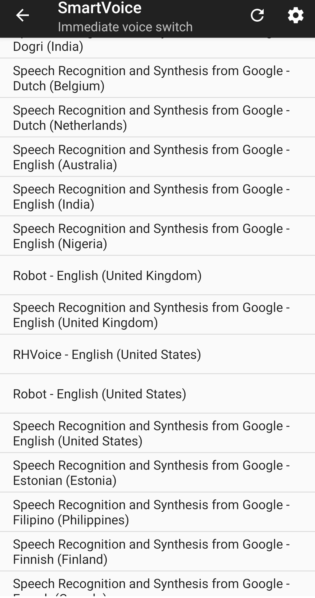 Screenshot of SmartVoice