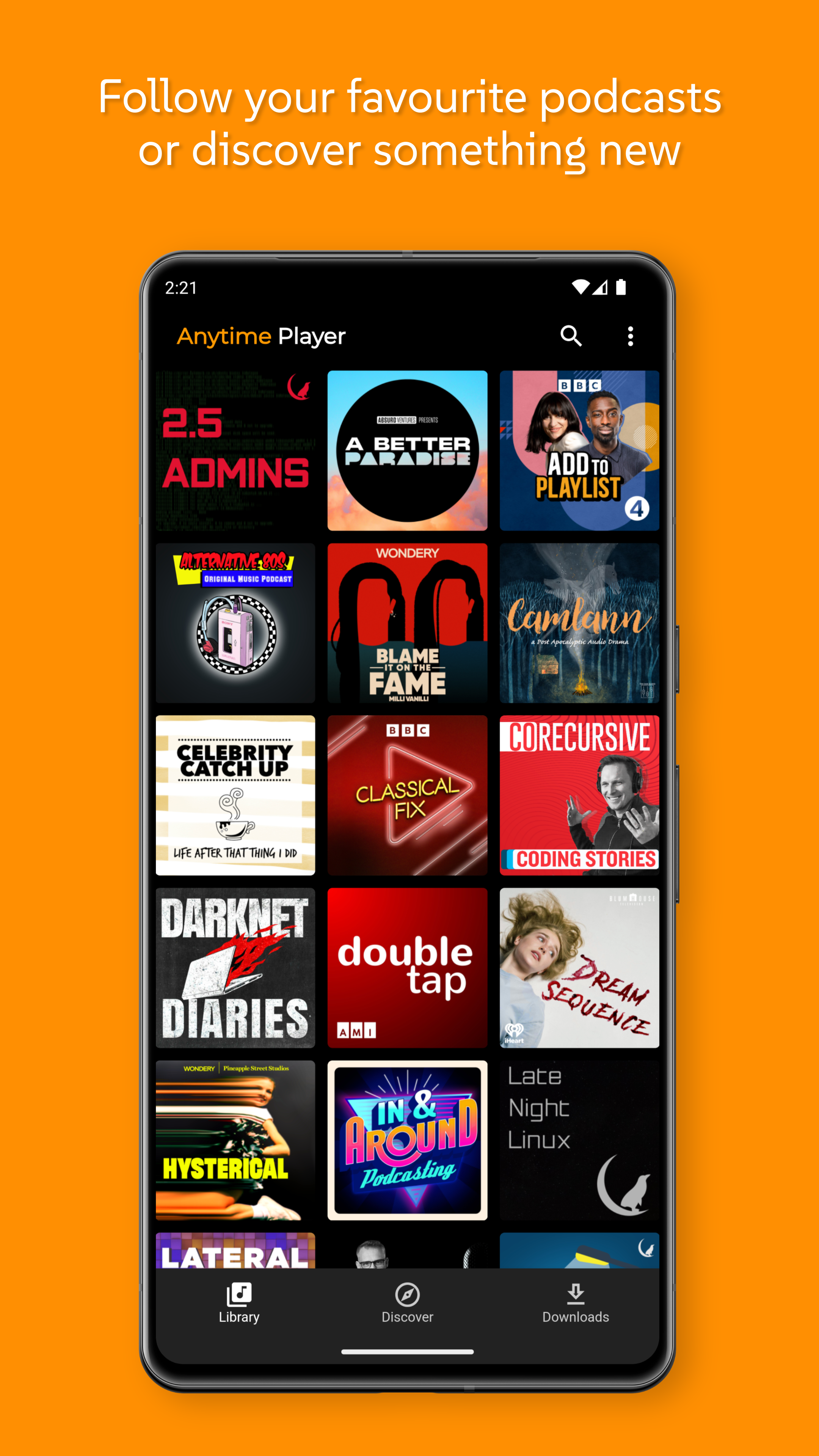 Screenshot of Anytime Podcast Player