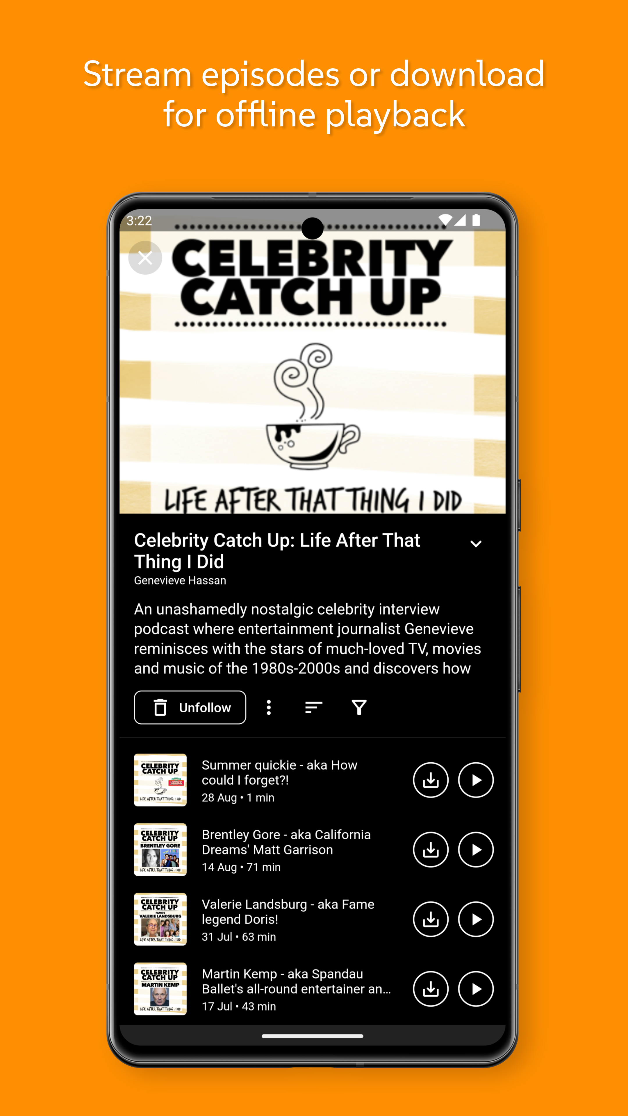 Screenshot of Anytime Podcast Player