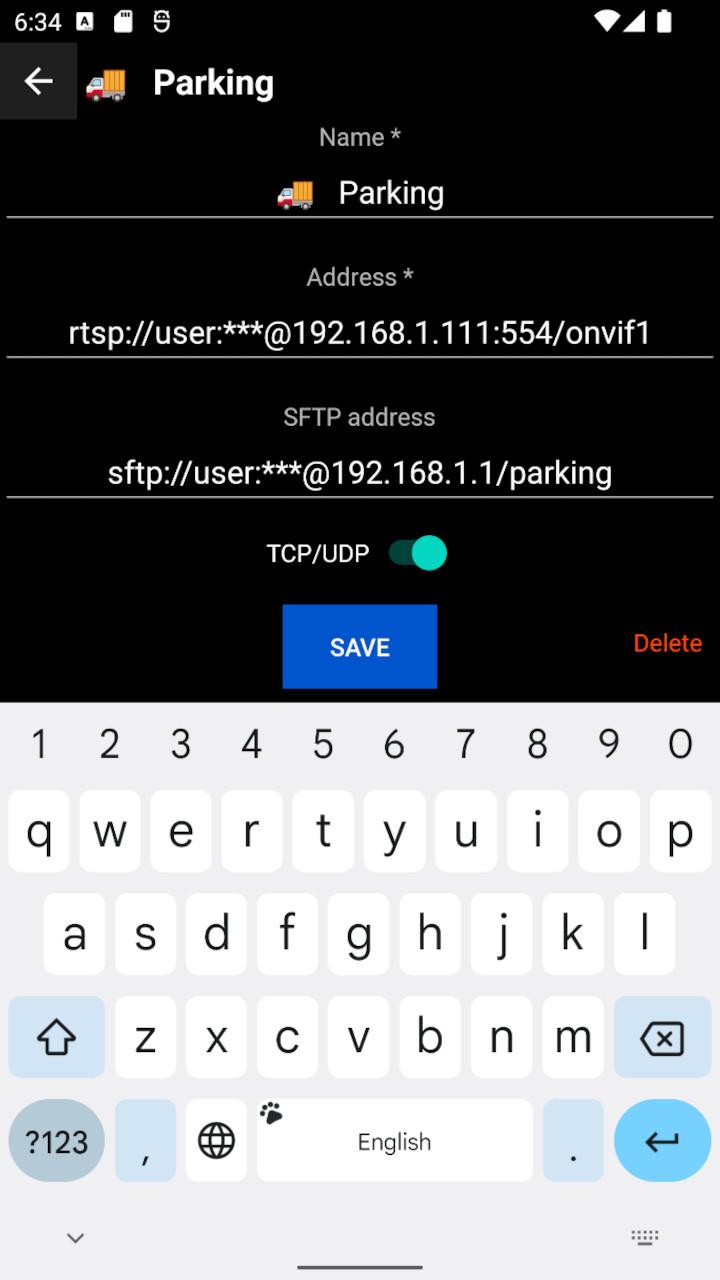 Screenshot of ONVIF Camera