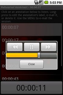 Screenshot of Rehearsal Assistant