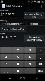 Screenshot of CIDR Calculator