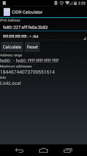 Screenshot of CIDR Calculator