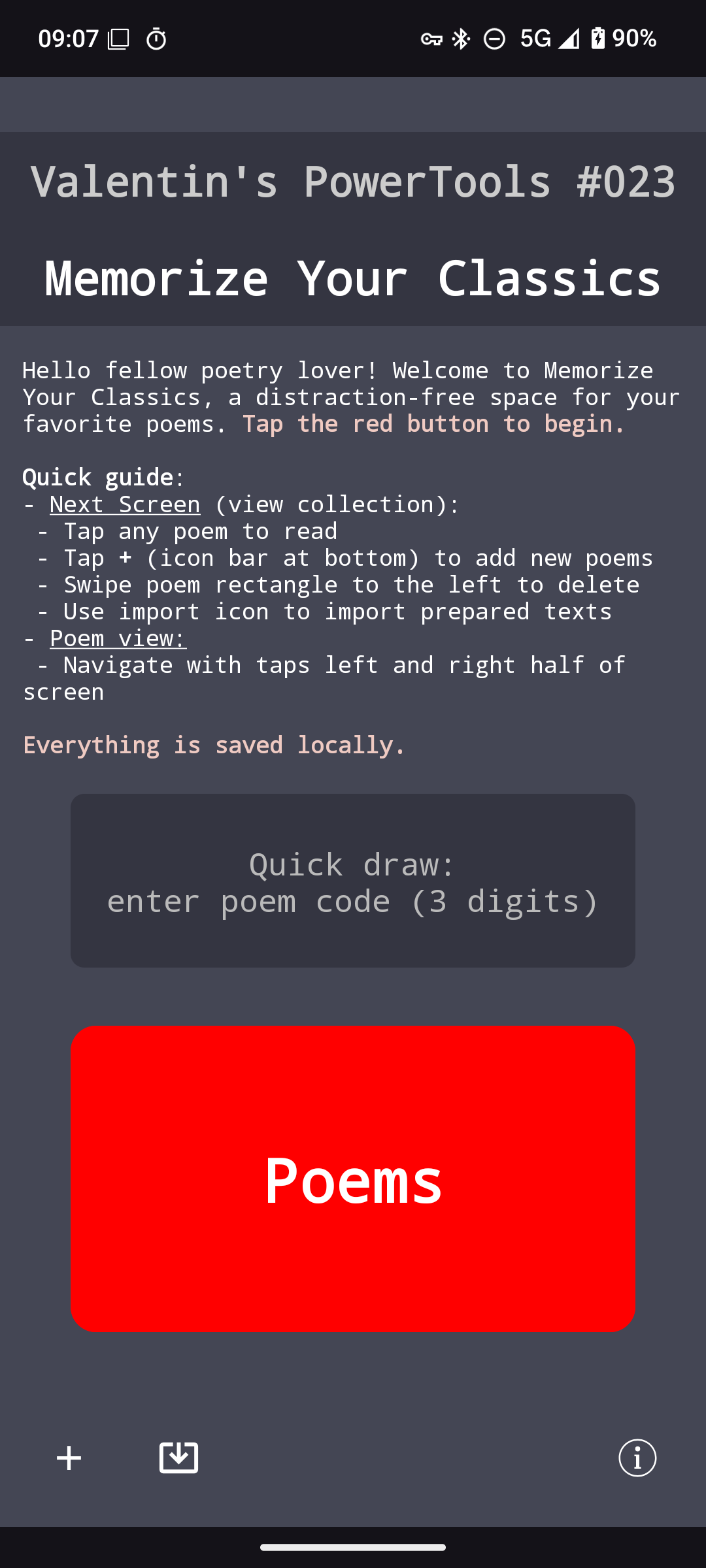 Screenshot of Valentin's PowerTools #023 - MemorizeYourClassics