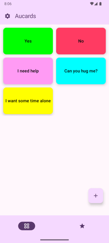 Screenshot of Aucards