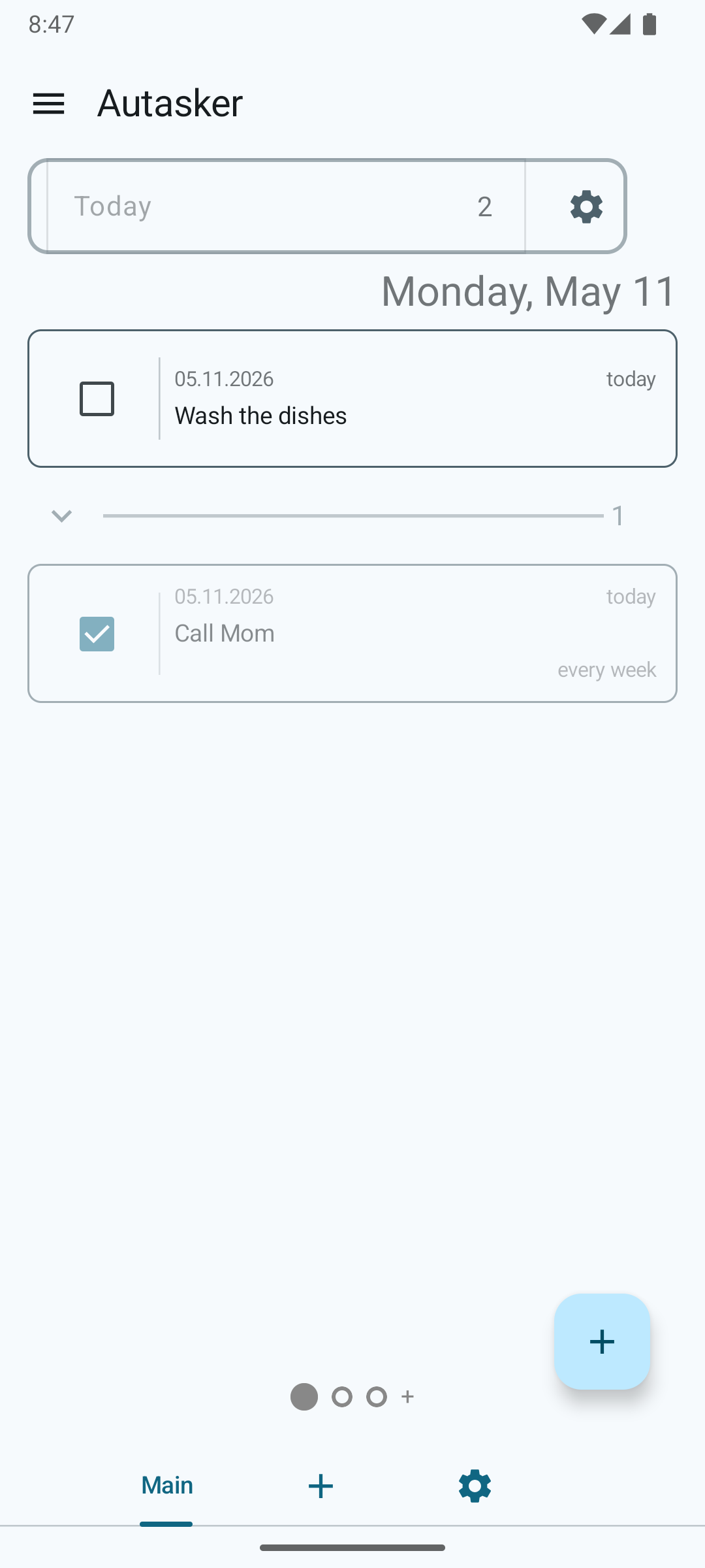 Screenshot of Autasker