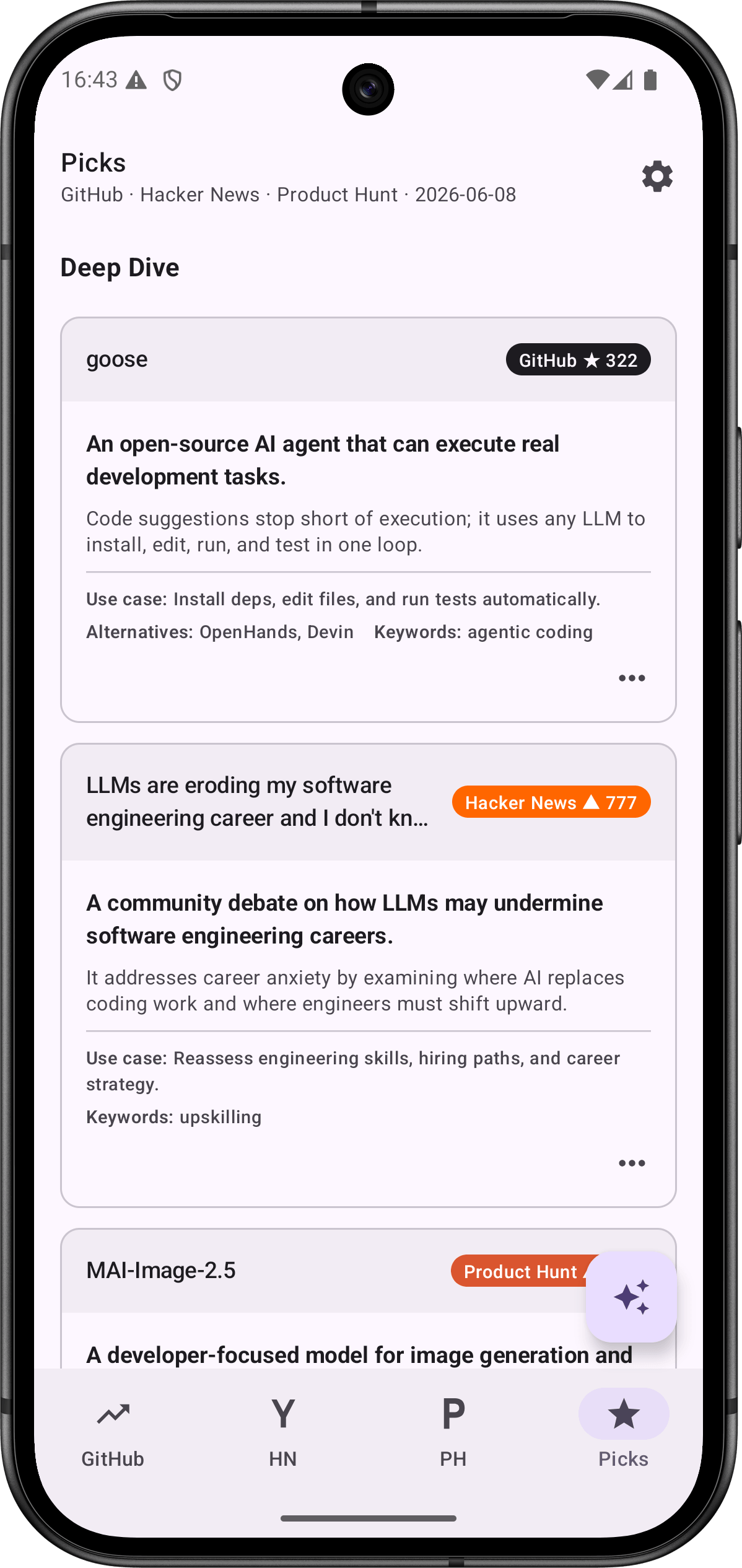 Screenshot of Trending AI