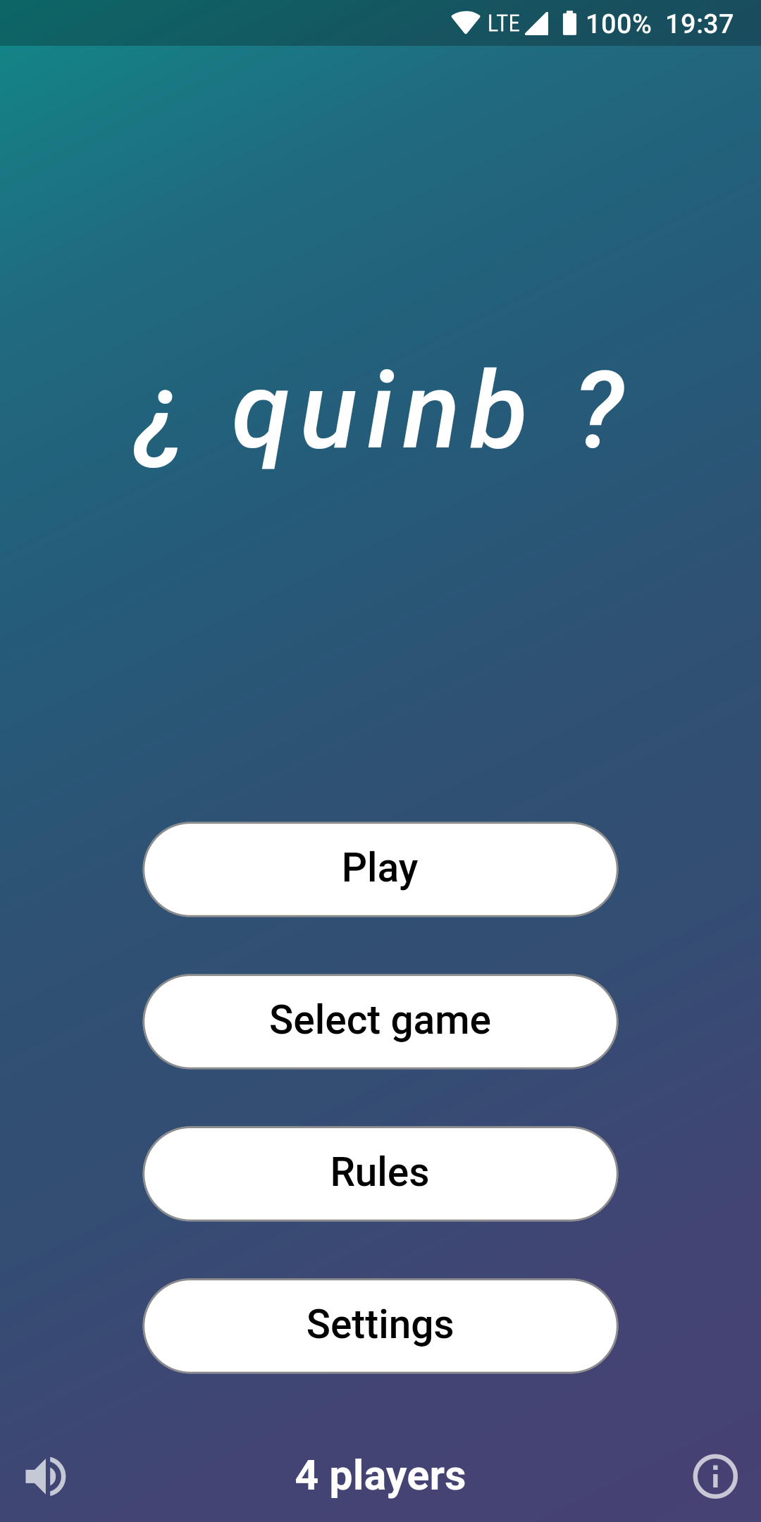 Screenshot of Quinb: 4 players reaction game