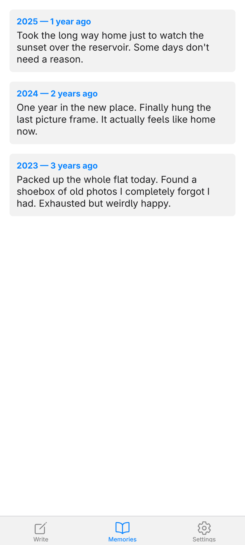 Screenshot of ReminDiary