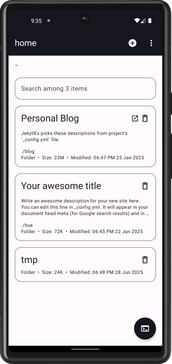 Screenshot of JekyllEx